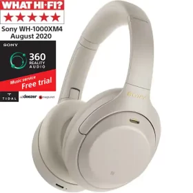 Casti SONY WH-1000XM4, Bluetooth, NFC, Over-Ear, Microfon, Noise Cancelling, argintiu