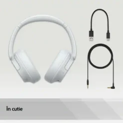 Casti SONY WH-CH720NW, Bluetooth, Over-Ear, Microfon, Noise Cancelling, alb - imagine 11