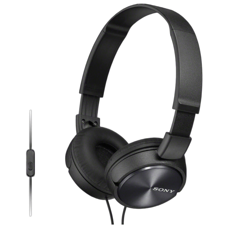 Casti SONY MDR-ZX310 cu bandă de fixare pe cap, microfon, Negru