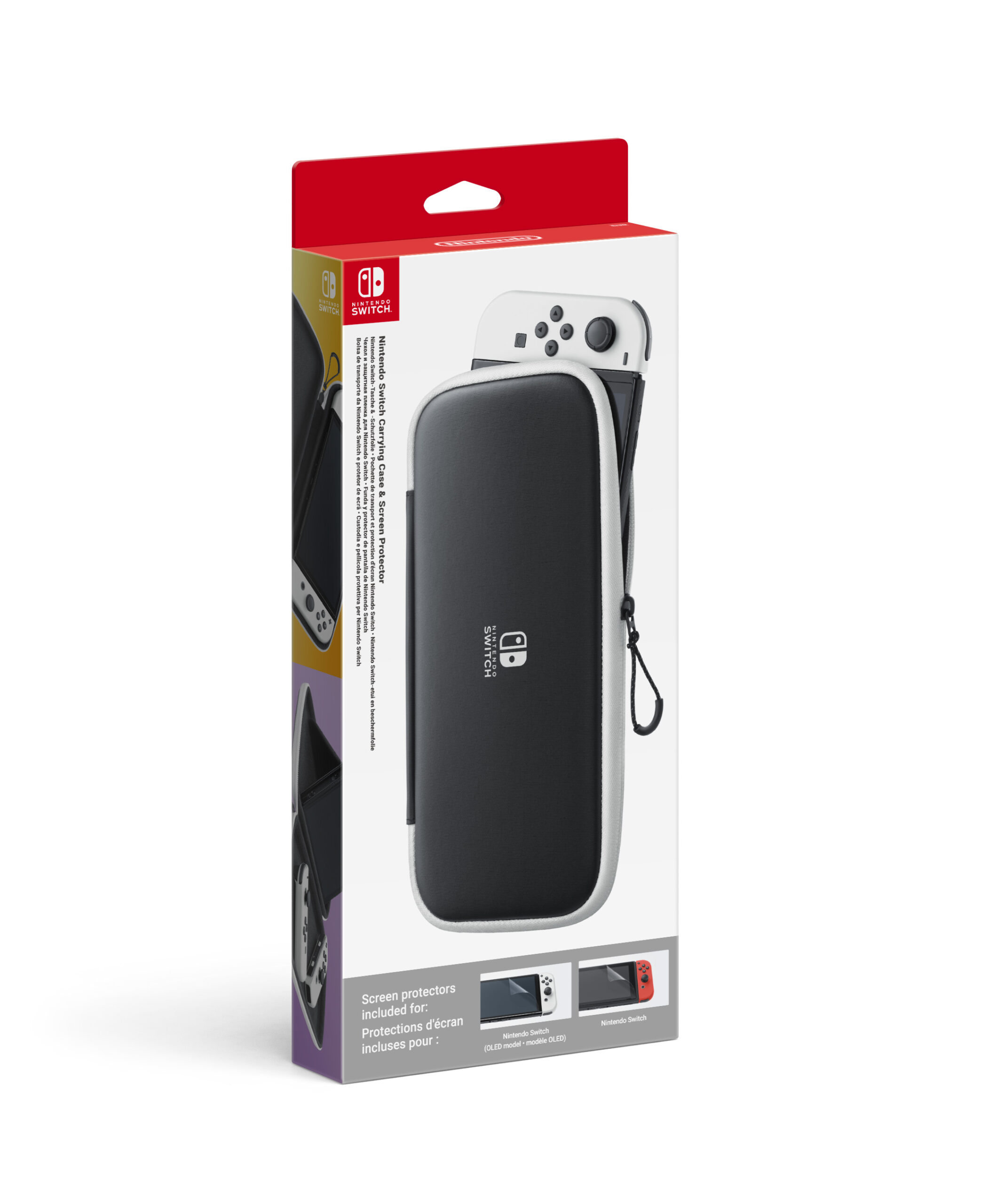 NINTENDO SWITCH CARRYING CASE & SCREEN PROTECTOR BLACK & WHITE