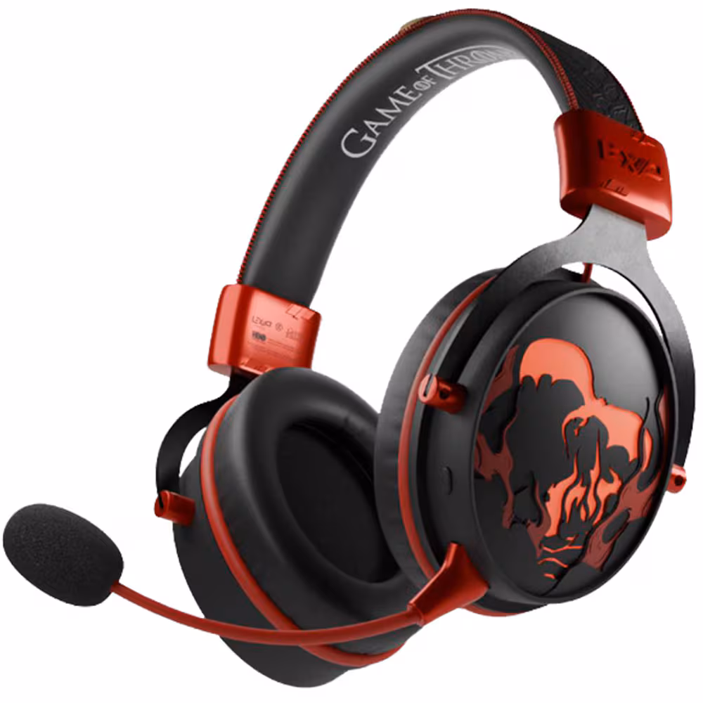 Casti Gaming Wireless Game of Thrones Dragon, multiplatforma, negru-rosu