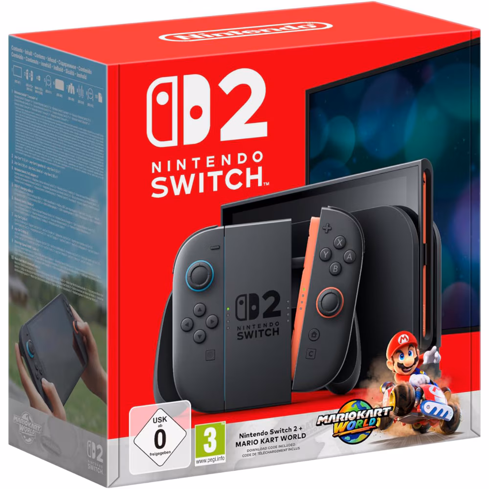 Consola NINTENDO Switch 2, Joy-Con Light Red/Light Blue + Mario Kart World