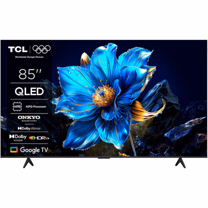 Televizor TCL QLED 85P7K, 214 cm, Smart Google TV, 4K