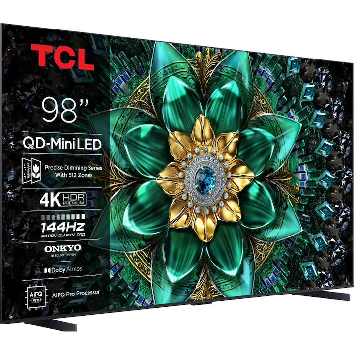 Televizor TCL QD-MiniLED 98Q6C, 248 cm, Smart Google TV, 4K Ultra HD, 144Hz, Onkyo - imagine 3