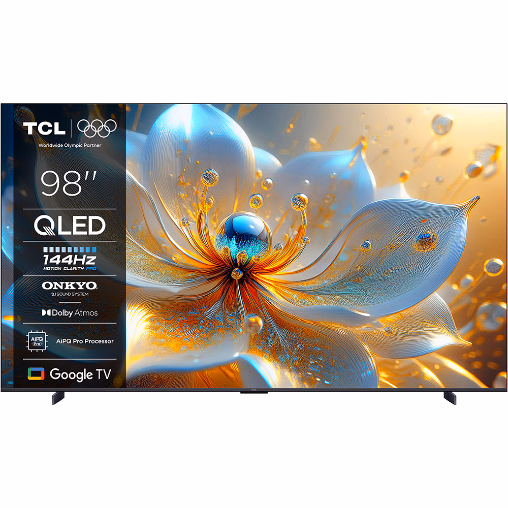 Televizor TCL QLED 98P89K, 248 cm, Smart Google TV, 4K Ultra HD, 144Hz, Onkyo