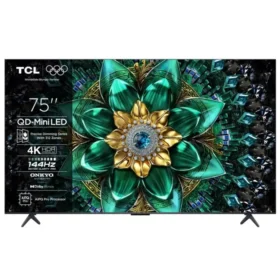 Televizor TCL QD-MiniLED 75Q6C, 189 cm, Smart Google TV, 4K Ultra HD, 144Hz, Onkyo