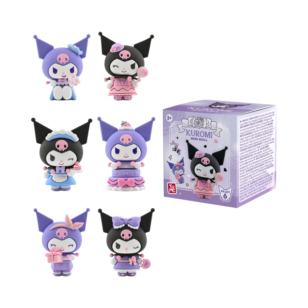 YUME HELLO KITTY AND FRIENDS 5CM MINI-DOLL KUROMI BIRTHDAY PARTY SERIES